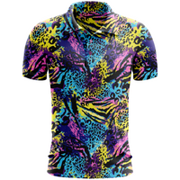 Wild 80s Theme Animal Print Golf Polo for Men