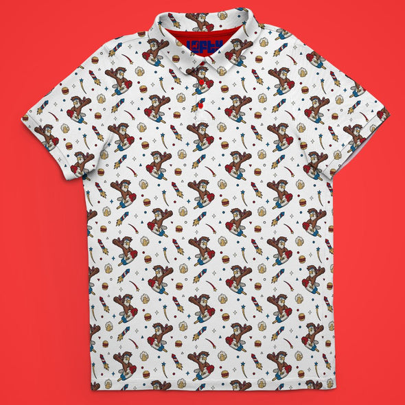 Fore Freedom (V4) | American/Bald Eagle 4th of July Golf Polo for Men