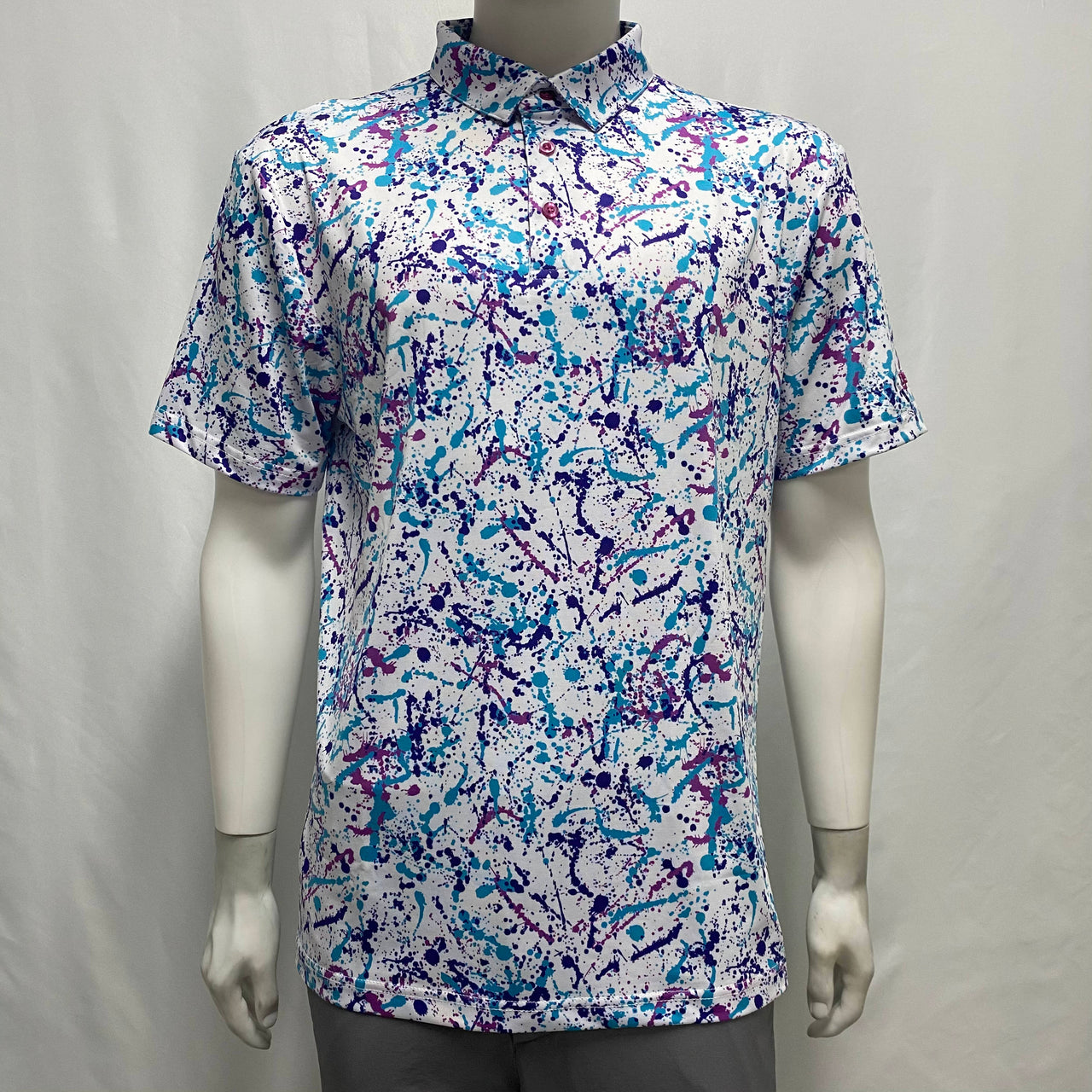 Spray 'N' Slay | 90's Jazz Color Paint Splatter Golf Polo for Men (RELAXED FIT)