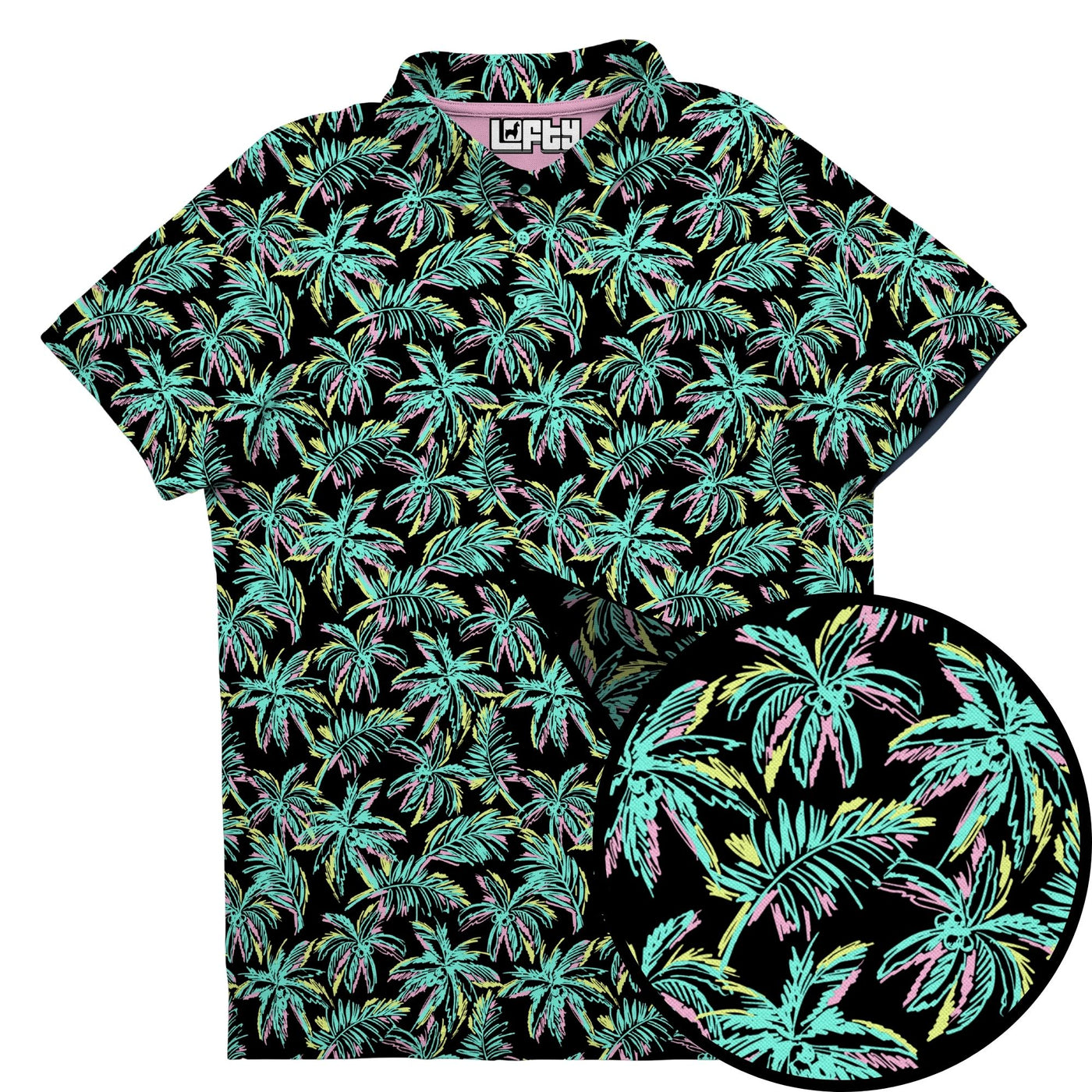 The Palmer (Dark) men's golf polo front view