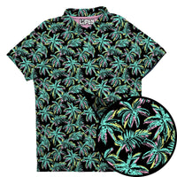 Thumbnail for The Palmer (Dark) | Neon Palm Tree Golf Polo for Men (ATHLETIC FIT)