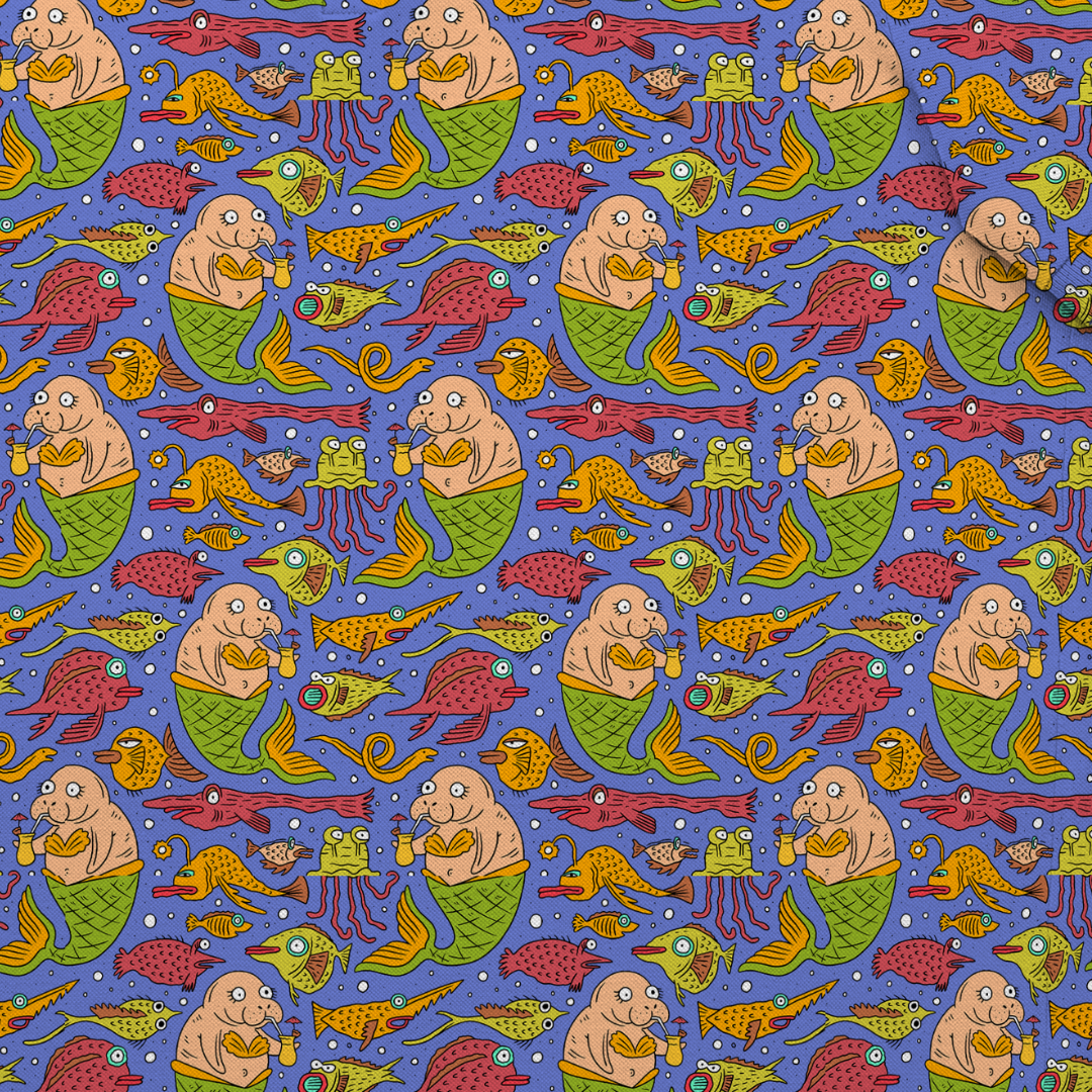 Aaahh!! Real Manatees men's golf polo detail 3