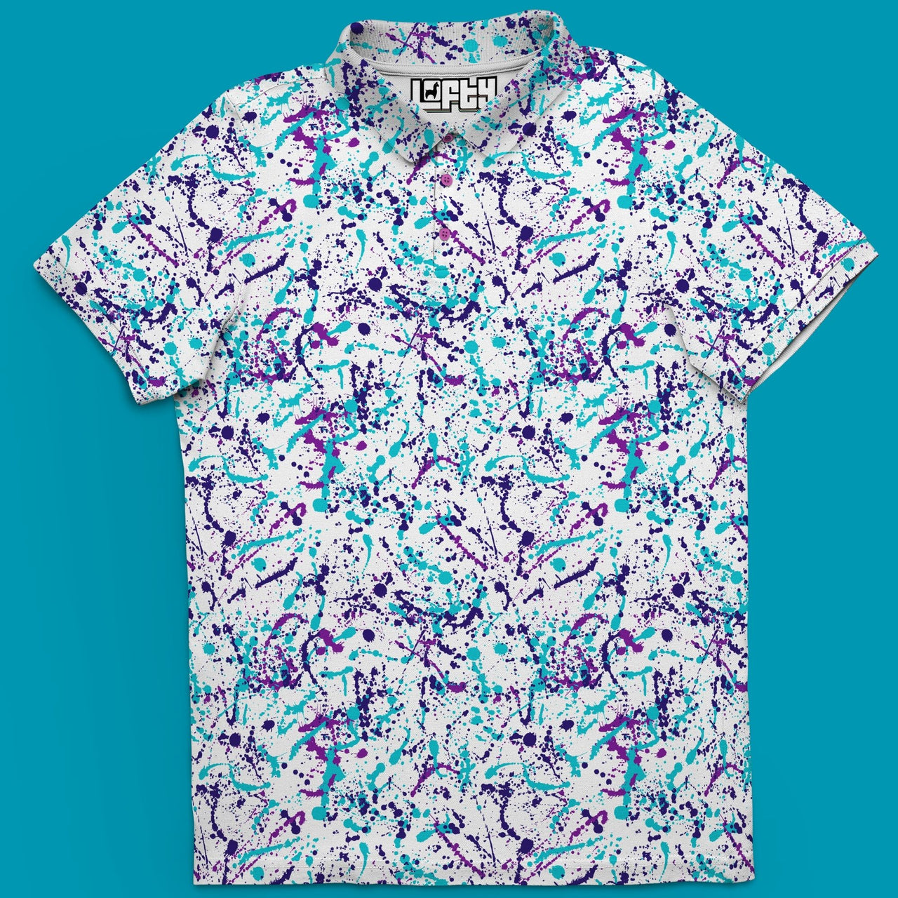 Splatter retro 90s jazz color golf polo tshirt gift