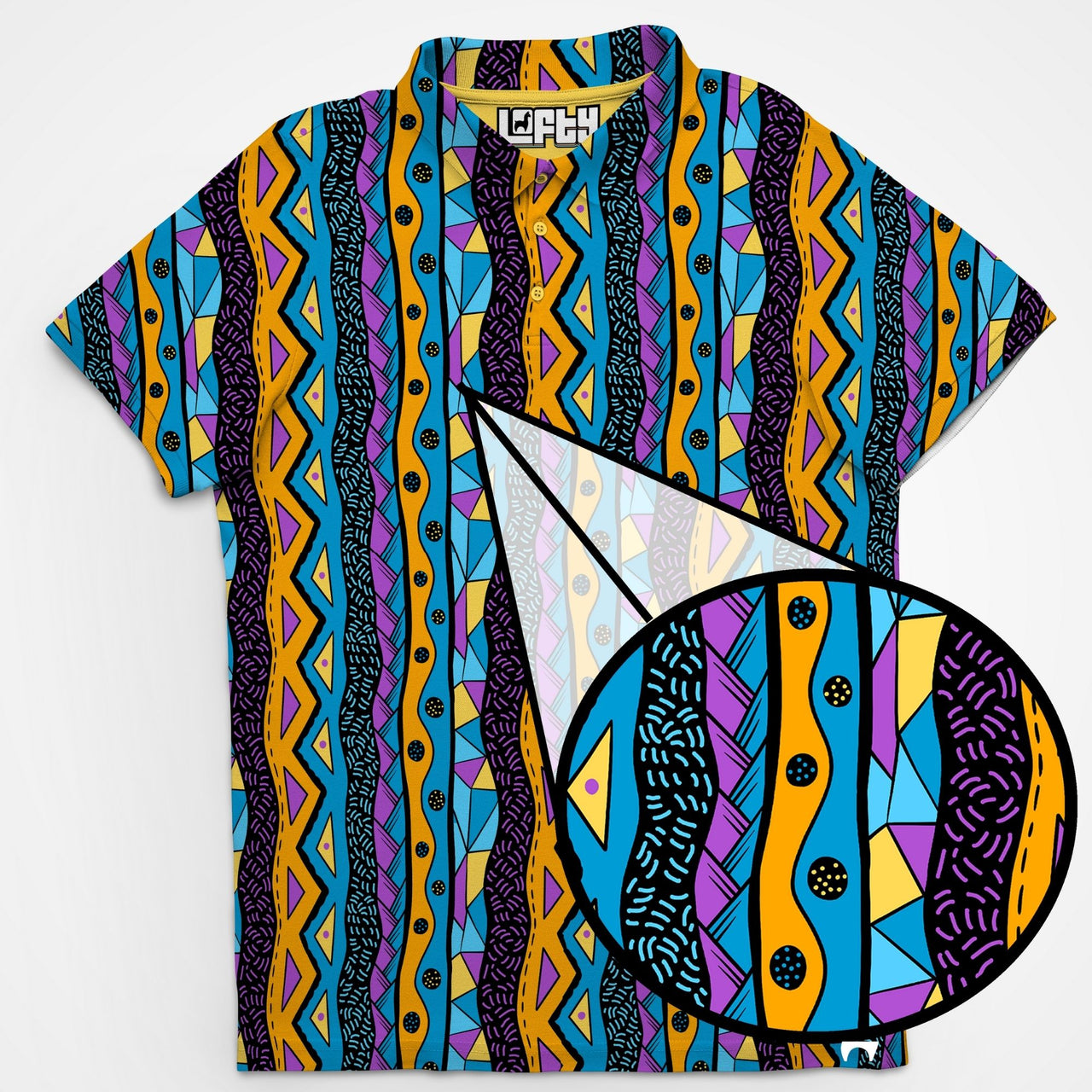 African Tribal Golf Polo for Men