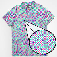 Thumbnail for DUSTIN | Pastel Pixel Pattern Golf Polo Shirt for Men (ATHLETIC FIT)