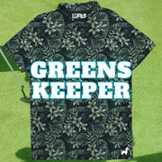 Greenskeeper (Green Floral) men's golf polo detail 2