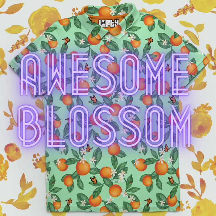 Awesome Blossom men's golf polo detail 2