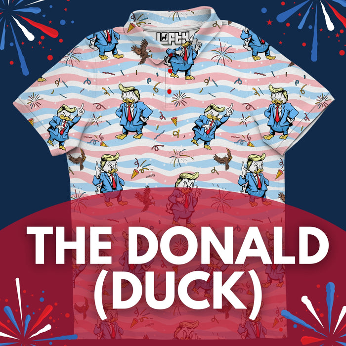 The Donald (Duck) men's golf polo detail 2