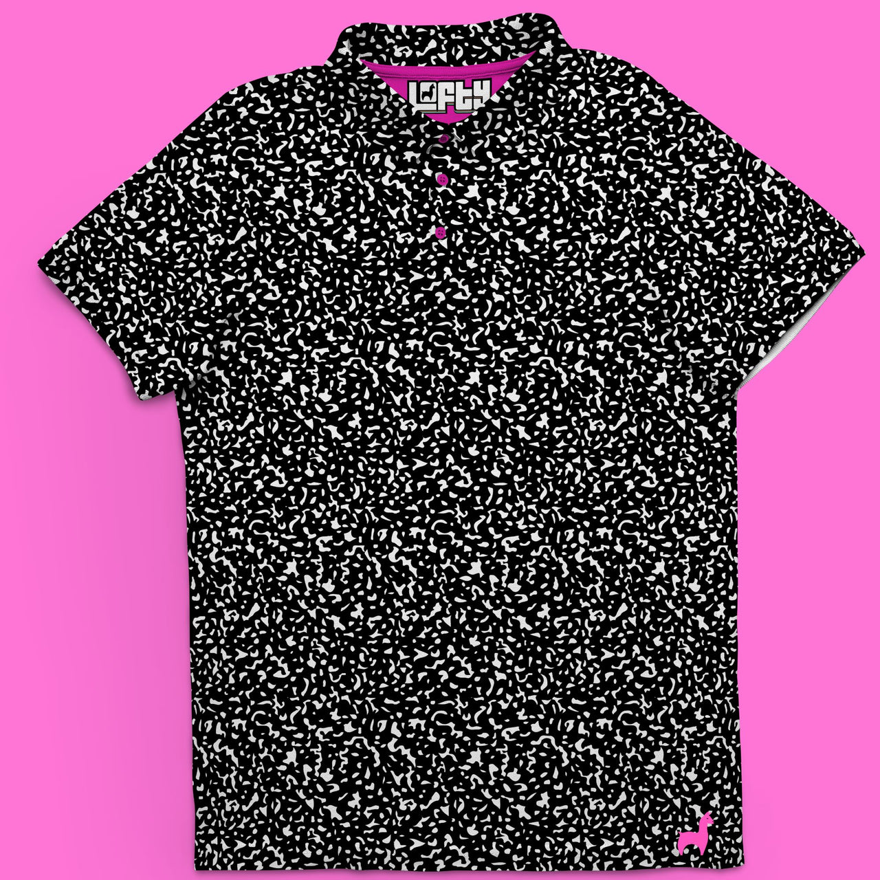 Black-White Retro Golf Polo for Men