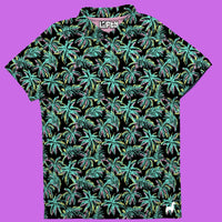 Thumbnail for The Palmer (Dark) | Neon Palm Tree Golf Polo for Men (ATHLETIC FIT)