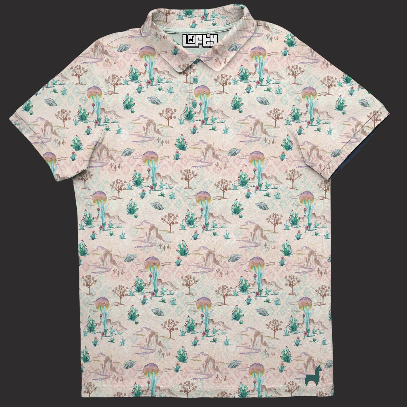 Area 51 Front Nine men's golf polo detail 3