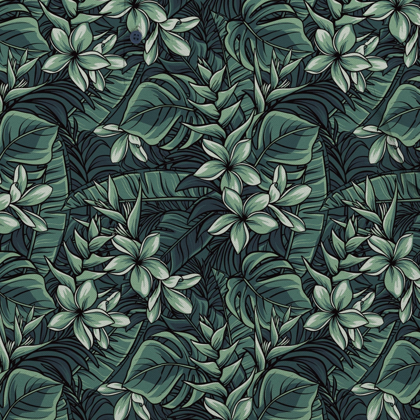 Greenskeeper (Green Floral) men's golf polo detail 4