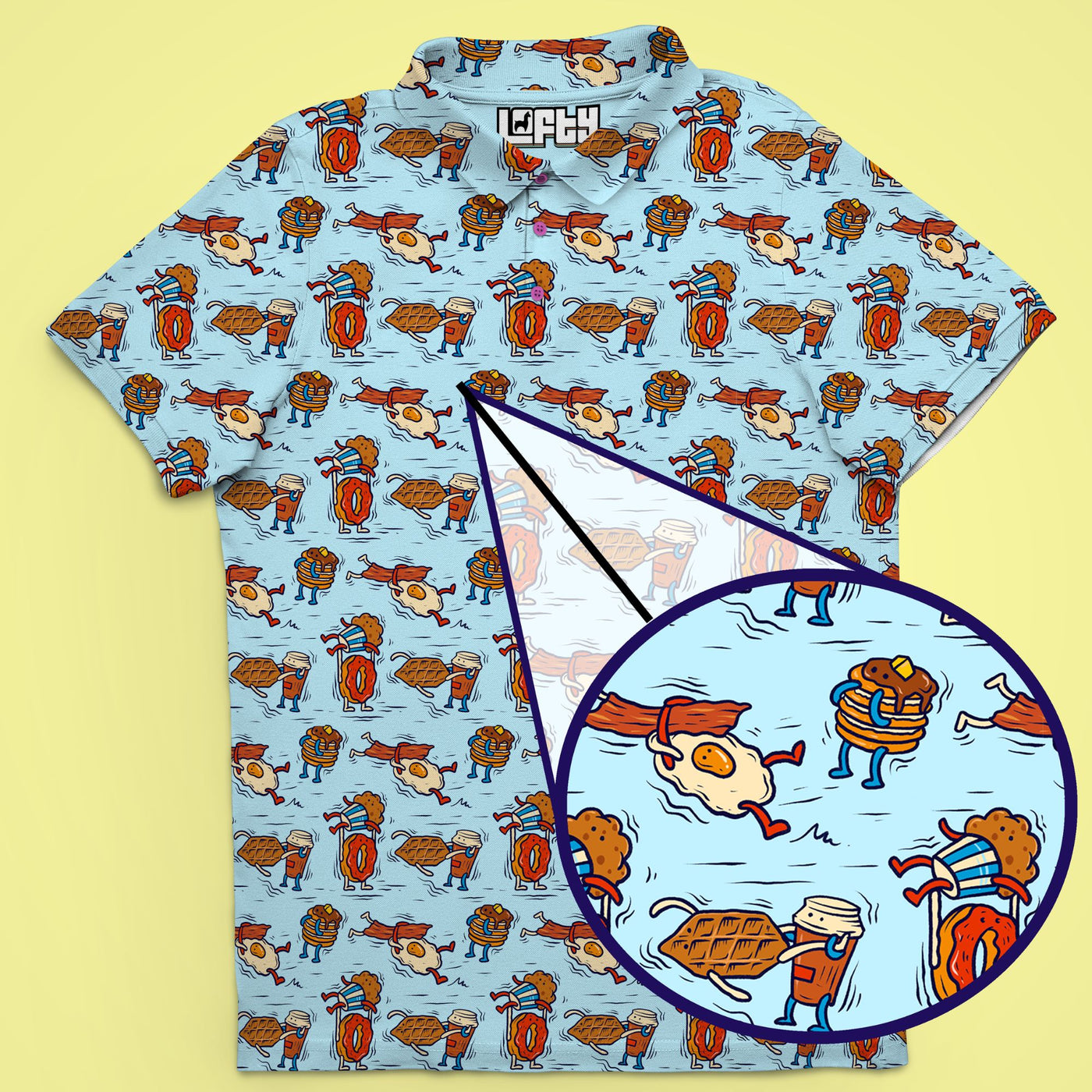 Breakfast Ball (Brawl) Funny Golf Polo for Men