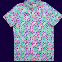 Thumbnail for DUSTIN | Pastel Pixel Pattern Golf Polo Shirt for Men (ATHLETIC FIT)