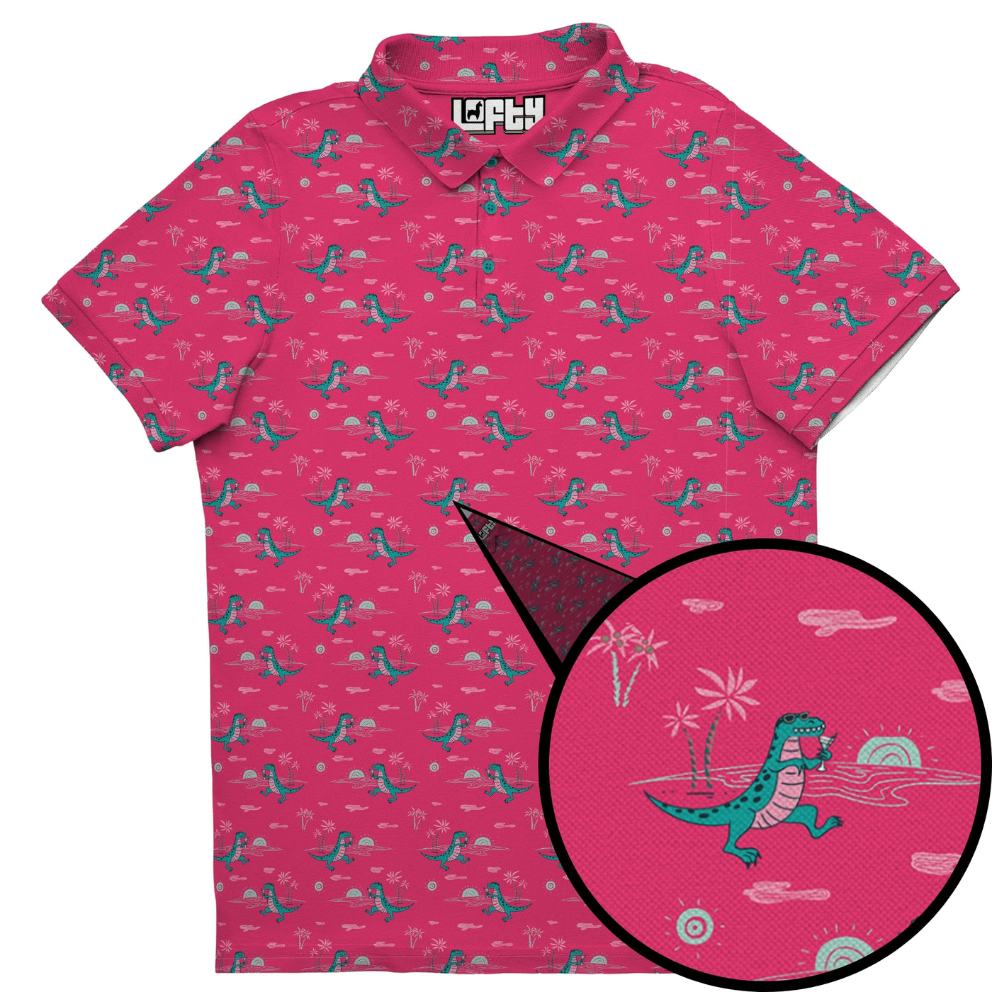 T-Wrecked men's golf polo detail 3