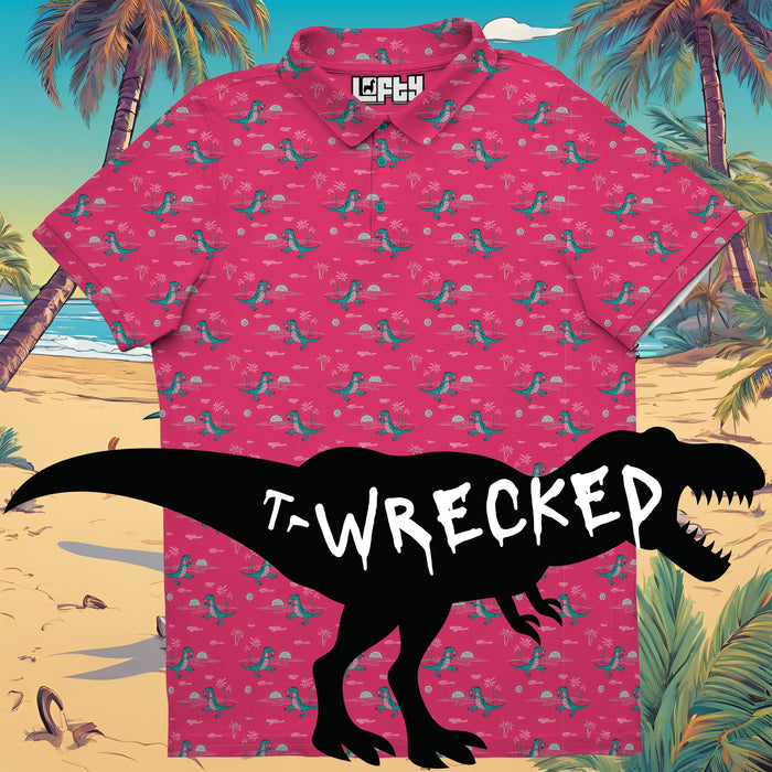 T-Wrecked men's golf polo detail 2