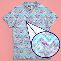 Thumbnail for Flamingo Floral Florida Man Golf Polo T-Shirt