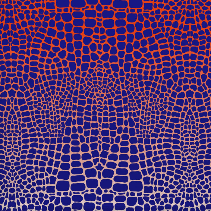 Chubbs blue and orange gator print golf polo for men, detail 2