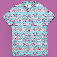 Thumbnail for Flamingo Floral Golf Polo T-Shirt Gift