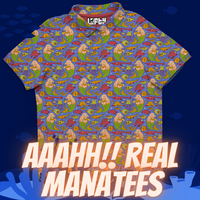 Thumbnail for Aaahh!! Real Manatees | Funny Manatee, Fish Aquatic/Underwater Golf Polo for Men