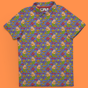 Aaahh!! Real Manatees men's golf polo front view