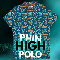 Miami Dolphins Inspired Golf Polo