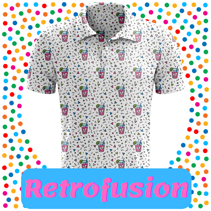 Retrofusion men's golf polo detail 2