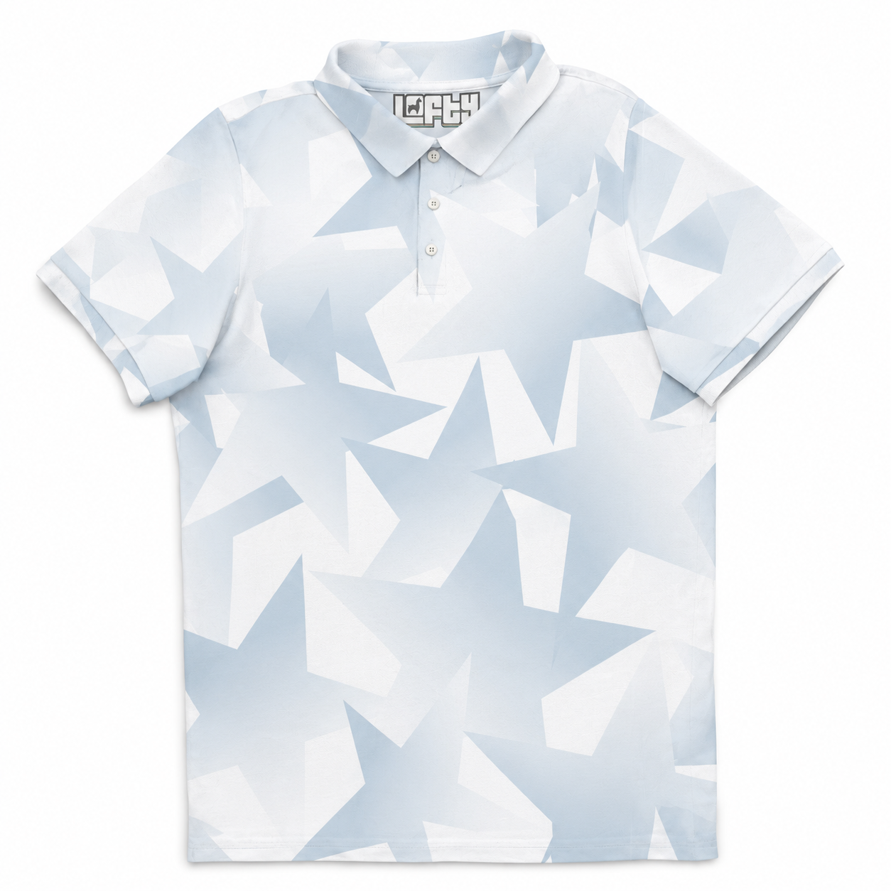 Stars and Striped men's golf polo front view