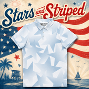 Stars and Striped men's golf polo detail 2