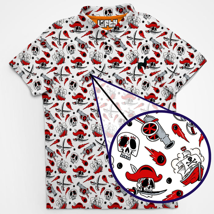 Buc Around and Find Out men's golf polo front view