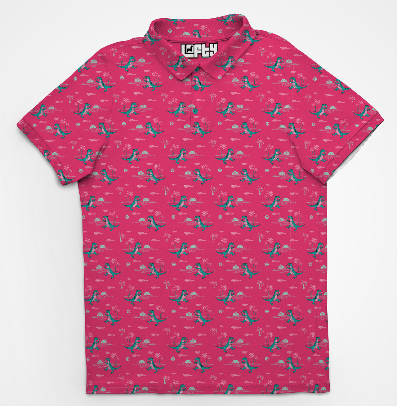 T-Wrecked | Fun Summer Dinosaur Golf Polo for Men