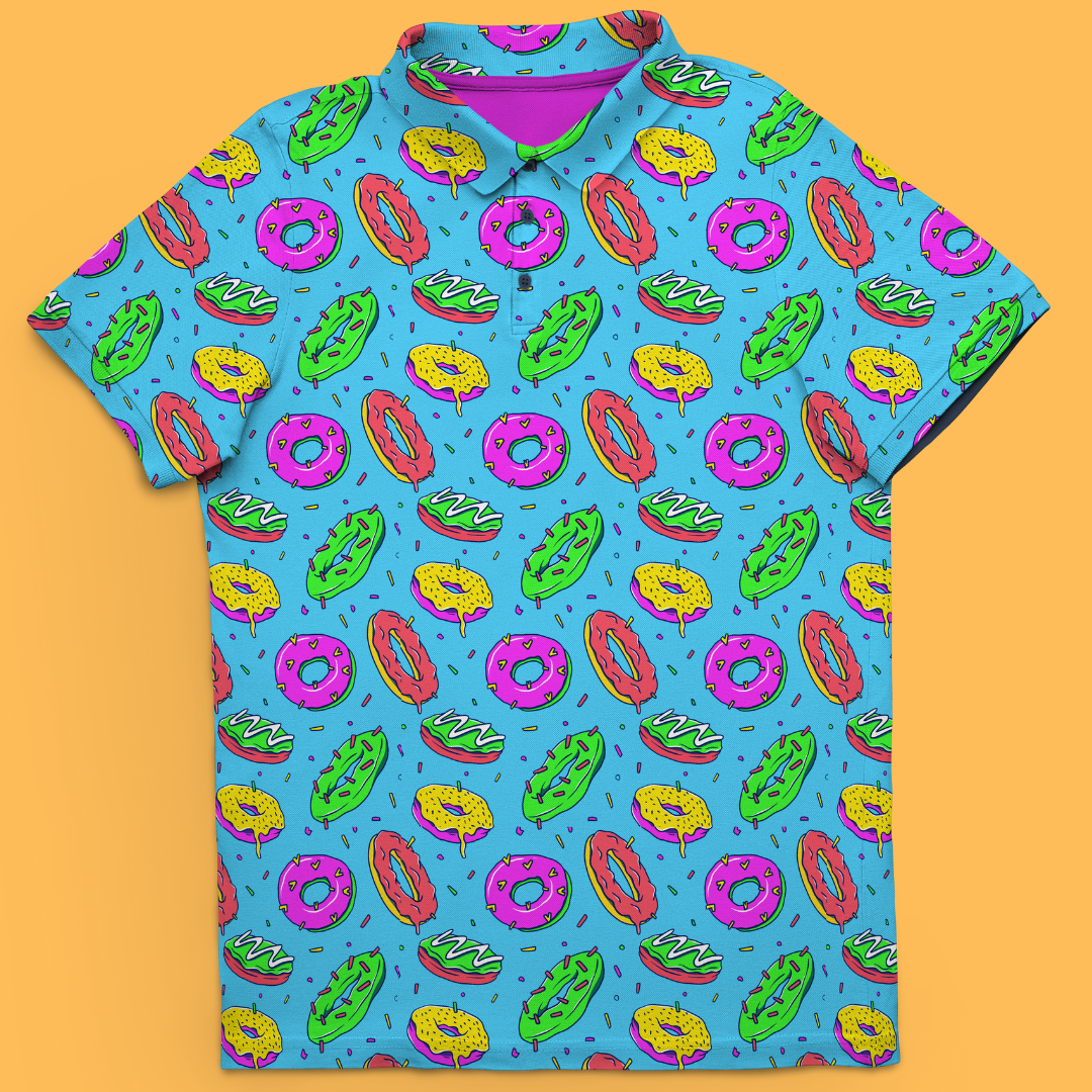 Hole In One More, Please | Funny Donut (Doughnut) Golf Polo for Men ...