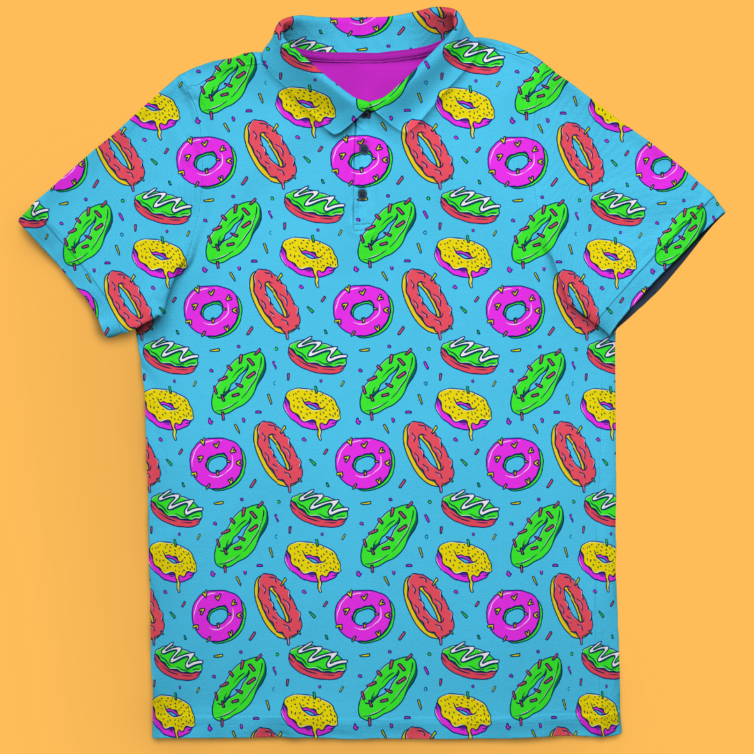 Hole In One More, Please | Funny Donut (Doughnut) Golf Polo for Men