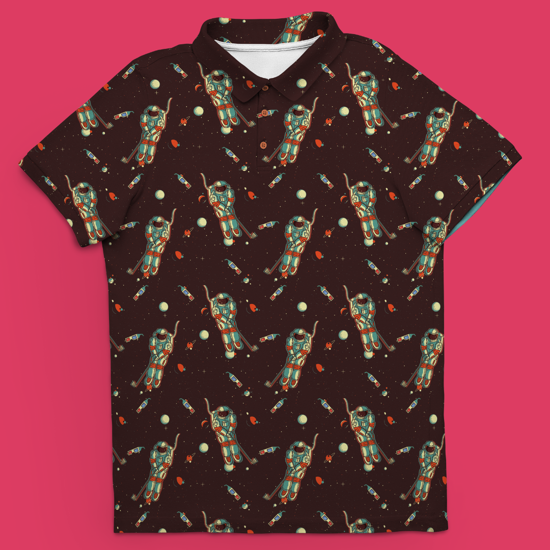 Outer Bounds men's golf polo front view