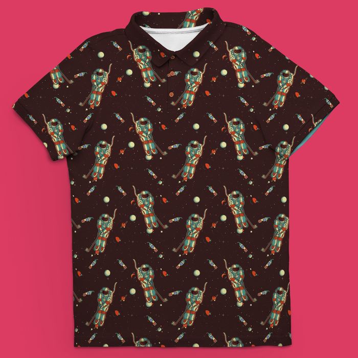 Outer Bounds men's golf polo front view