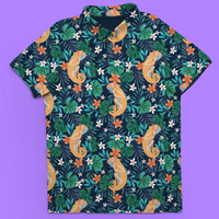 Thumbnail for Chamulligan | Chameleon Hawaiian Floral Golf Polo for Men