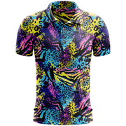 Wild 80s Theme Animal Print Golf Polo for Men