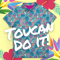 Thumbnail for Toucan Do It! | Tropical Toucan Floral Golf Polo for Men