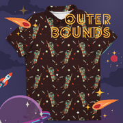 Outer Bounds men's golf polo detail 2