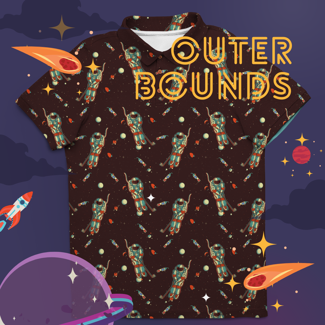 Outer Bounds | Space Astronaut Retro Golf Polo for Men