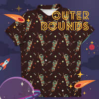 Thumbnail for Outer Bounds | Space Astronaut Retro Golf Polo for Men