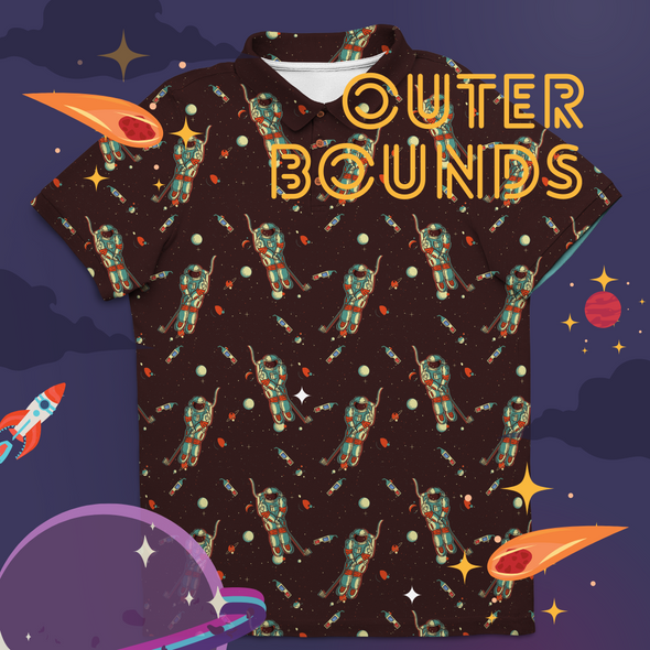 Outer Bounds | Space Astronaut Retro Golf Polo for Men (RELAXED FIT)