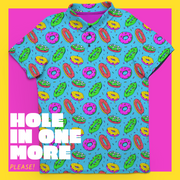 Hole In One More, Please men's golf polo detail 2