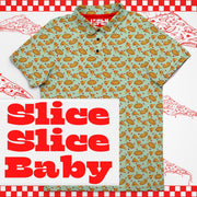 funny pizza golf polo for men
