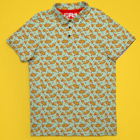 funny pizza golf polo for men
