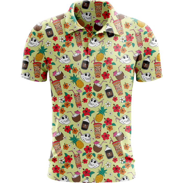 Hawaiian Punch, Drunk, Love men's golf polo front view