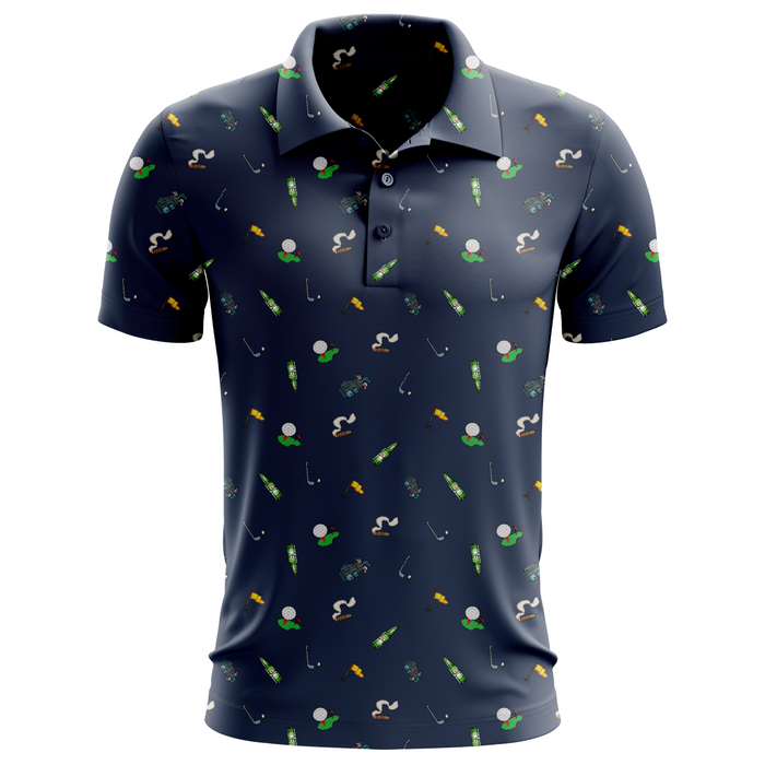 Pixel Perfect men's golf polo front view