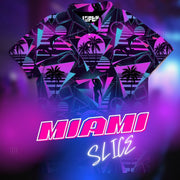 Miami Slice men's golf polo detail 2