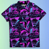 Thumbnail for Miami Slice | Retro/Vaporwave Golf Polo for Men