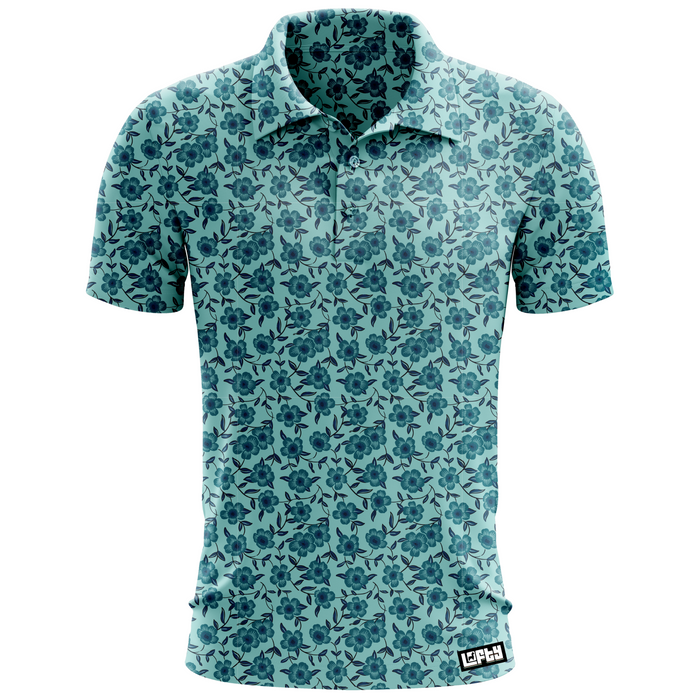 Rickie Flowers men's golf polo front view